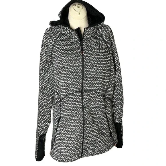 Eddie Bauer Sherpa Lined Hoodie Jacket XL Black Gray Zip Up Fleece Warm Winter‎ - Picture 3 of 11